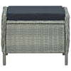 Reclining Garden Chair with Footstool Poly Rattan Light Grey