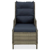 Reclining Garden Chair with Footstool Poly Rattan Brown