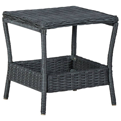 alt="Garden Table Dark Grey 45x45x46.5 cm Poly Rattan"