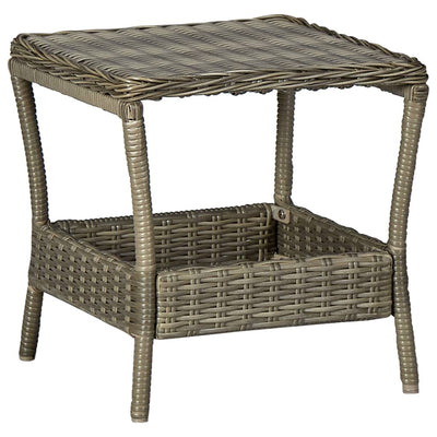 alt="Garden Table Brown 45x45x46.5 cm Poly Rattan"