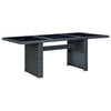 alt="Garden Table Dark Grey Poly Rattan and Tempered Glass"