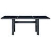 Garden Table Dark Grey Poly Rattan and Tempered Glass