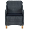 Garden Chairs with Cushions 2 pcs Poly Rattan Dark Grey