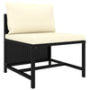 alt="Sectional Middle Sofa with Cushions Black Poly Rattan"