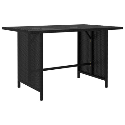 alt="Garden Dining Table Black 110x70x65 cm Poly Rattan"