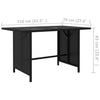 Garden Dining Table Black 110x70x65 cm Poly Rattan