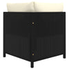 2-Seater Garden Sofa with Cushions Black Poly Rattan