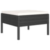 6 Piece Garden Lounge Set with Cushions Poly Rattan Black