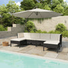 alt="6 Piece Garden Lounge Set with Cushions Poly Rattan Black"
