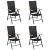 alt="Garden Chairs 4 pcs Poly Rattan Black""