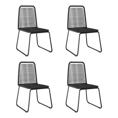 alt="Outdoor Chairs 4 pcs Poly Rattan Black"