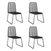 alt="Outdoor Chairs 4 pcs Poly Rattan Black"