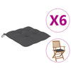 alt="Chair Cushions 6 pcs Anthracite 40x40x7 cm Fabric"