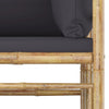 Garden Corner Sofa with Dark Grey Cushions Bamboo
