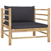 alt="Garden Sofa with Dark Grey Cushions Bamboo"