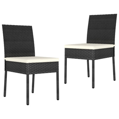 alt="Garden Dining Chairs 2 pcs Poly Rattan Black""