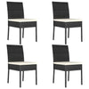 alt="Garden Dining Chairs 4 pcs Poly Rattan Black""