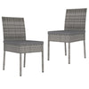 alt="Garden Dining Chairs 2 pcs Poly Rattan Grey""