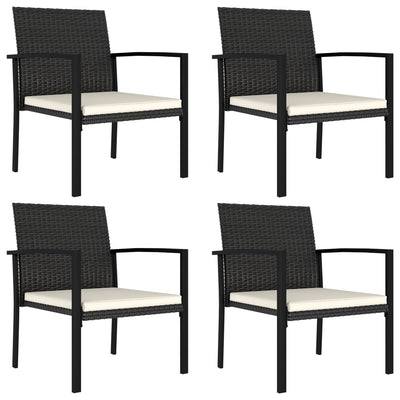 alt="Garden Dining Chairs 4 pcs Poly Rattan Black"