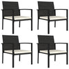 alt="Garden Dining Chairs 4 pcs Poly Rattan Black"