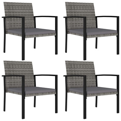 alt="Garden Dining Chairs 4 pcs Poly Rattan Grey"