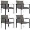 alt="Garden Dining Chairs 4 pcs Poly Rattan Grey"