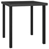 alt="Garden Dining Table Black 70x70x73 cm Poly Rattan""