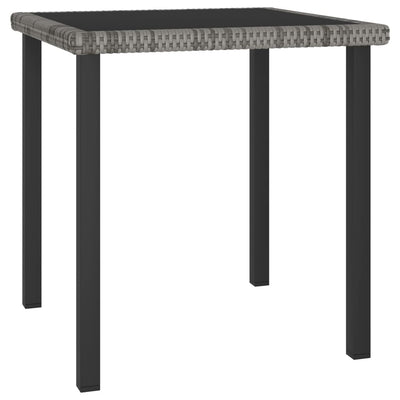 alt="Garden Dining Table Grey 70x70x73 cm Poly Rattan"