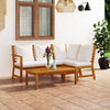 alt="4 Piece Garden Lounge Set with Cushion Cream Solid Acacia Wood"