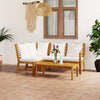 alt="4 Piece Garden Lounge Set with Cushion Cream Solid Acacia Wood"