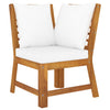 6 Piece Garden Lounge Set with Cushion Cream Solid Acacia Wood