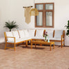 alt="6 Piece Garden Lounge Set with Cushion Cream Solid Acacia Wood"