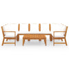 9 Piece Garden Lounge Set with Cushion Cream Solid Acacia Wood