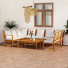 alt="9 Piece Garden Lounge Set with Cushion Cream Solid Acacia Wood"