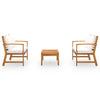 3 Piece Garden Lounge Set with Cushion Solid Acacia Wood