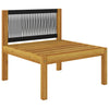 6 Piece Garden Lounge Set with Cushions Cream Solid Acacia Wood