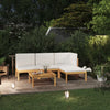 alt="5 Piece Garden Lounge Set with Cushions Cream Solid Acacia Wood"