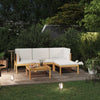 alt="5 Piece Garden Lounge Set with Cushions Cream Solid Acacia Wood"
