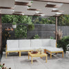 alt="6 Piece Garden Lounge Set with Cushions Cream Solid Acacia Wood"