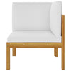 6 Piece Garden Lounge Set with Cushions Cream Solid Acacia Wood