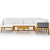 8 Piece Garden Lounge Set with Cushions Cream Solid Acacia Wood