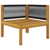 8 Piece Garden Lounge Set with Cushions Cream Solid Acacia Wood
