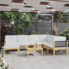 alt="8 Piece Garden Lounge Set with Cushions Cream Solid Acacia Wood"