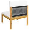 11 Piece Garden Lounge Set with Cushions Cream Solid Acacia Wood