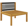 11 Piece Garden Lounge Set with Cushions Cream Solid Acacia Wood