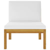 9 Piece Garden Lounge Set with Cushions Cream Solid Acacia Wood