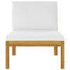7 Piece Garden Lounge Set with Cushions Cream Solid Acacia Wood