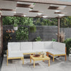 alt="7 Piece Garden Lounge Set with Cushions Cream Solid Acacia Wood"