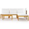 6 Piece Garden Lounge Set with Cushions Cream Solid Acacia Wood