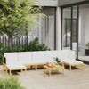 alt="8 Piece Garden Lounge Set with Cushions Cream Solid Acacia Wood"